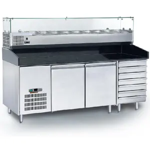 Table de préparation de pizza en acier inoxydable, réfrigérateur/marbre, à vendre