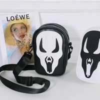 Sacs personnalisés pour Halloween petit sac à main en cuir PU pour dames sacs à bandoulière noirs crâne d'horreur unisexe