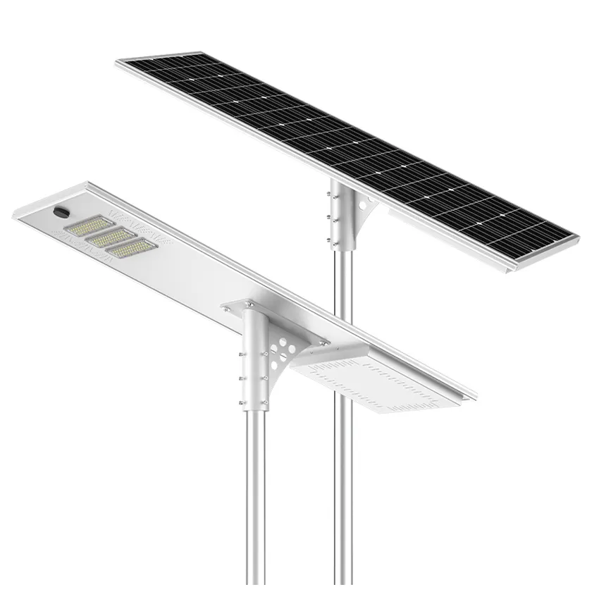 Lityum pil 150w açık yeni tasarım hepsi bir arada entegre led güneş enerjili sokak ışığı açık
