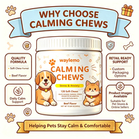 Produits de santé pour animaux Waylemo, complément alimentaire pour chats, suppléments nutritionnels pour animaux, friandises calmantes naturelles pour soulager le stress, formule non somnifère