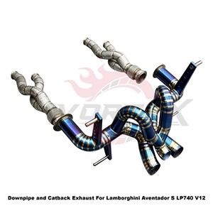 ท่อไอเสียแบบตรง Vortex Blue Burnt Titanium พร้อมแผ่นกันความร้อนสำหรับ Lamborghini Aventador S LP740 V12 - Product Image 2