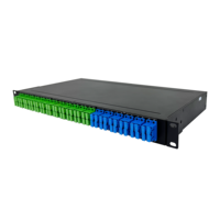 FULLWELL 1U rak terpasang adaptor 1x32 SC serat optik PLC Splitter