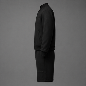 Ensemble veste <span class=keywords><strong>et</strong></span> short de baseball minimaliste personnalisé avec coque extérieure noire mate résistante à l'eau - Product Image 4