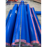 Bâche en polyéthylène tissé (PE) de 195 g/m², bleu argenté, en rouleau, pour couverture de tente
