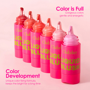 Rubor Líquido con Botón de Aplicación, 6 Colores Versátiles, Rubor Líquido Mate, Lápiz Labial Rosa, Maquillaje de Larga Duración y Fácil de Aplicar - Product Image 1