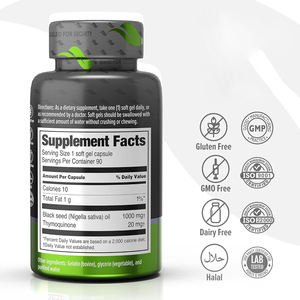 Cápsulas de Aceite de Semilla Negra Natural, Cápsulas Blandas de Apoyo Inmunológico, Thymoquinone, Prensado en Frío, Suplemento PARA EL Cabello - Product Image 2