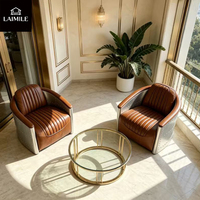 Fauteuil Aviateur Rétro Industriel avec Cadre en Métal Riveté et Revêtement en Cuir Véritable, Canapé Simple, Meuble de Décoration Intérieure