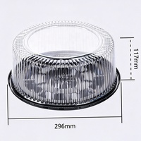 Boîte d'emballage pour cheesecake ronde jetable en PET recyclé de 10 pouces, conteneur en plastique pour dessert avec couvercle transparent