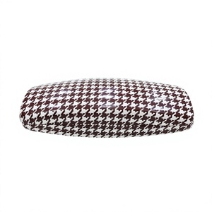 Estuche Rígido para Gafas de Sol de Cuero PU con Patrón Clásico de Pata de Gallo de Alta Calidad - Product Image 1