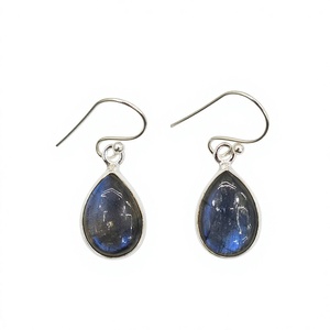 Pendientes Étnicos de Labradorita en Forma de Lágrima para Mujer, Plata de Ley 925 de Alta Calidad, Gema Azul Fuego, Joyería Colgante - Product Image 4