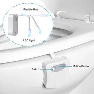 Toilet Seat Smart <b>Motion</b> <b>Sensor</b> Night <b>Light</b> 16/8 Colors Waterproof Backlight for Bathroom Toilet Bowl <b>LED</b> Lamp <b>Light</b> WC - Product Image 1