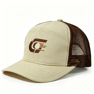 5 Panel Mesh Back <b>Flat</b> Bill Personalized Custom Logo Patch Snapback Trucker <b>Hat</b> for Brand Promotion - Product Image 3