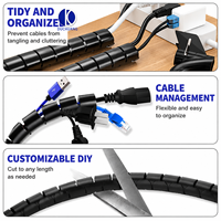 Envío Inmediato: Organizador de Cables en Espiral XJH de 10mm de Diámetro, Banda Envolvente de PE para Organizar Cables con Facilidad