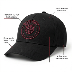 Casquette de baseball à 6 panneaux avec logo personnalisé brodé, en coton sergé noir de haute qualité, motif lettres, fermeture snapback, ajustable, pour hommes et femmes, sport - Product Image 5