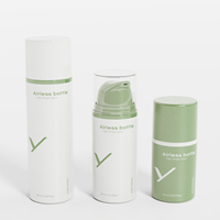 15ml 30ml 50ml Bouteille ronde de luxe en plastique avec pompe sans air Bouteille de lotion sous vide en PP Logo personnalisé pour la crème avec emballage cosmétique