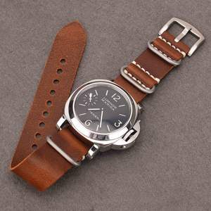 Correas de reloj largas hechas a mano de cuero genuino de cera de aceite italiano 1 pieza correa de reloj - Product Image 5