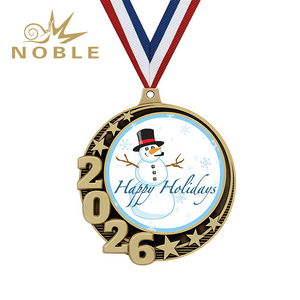 Doppia azione 2026 inserire medaglie di natale natale di pan di zenzero uomo pupazzo di neve medaglie di metallo per i premi di partecipazione del vincitore - Product Image 5