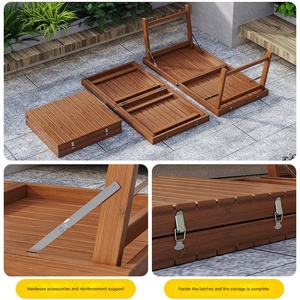 Tables et chaises pliantes modernes en bambou pour l'extérieur, sans installation requise, portables, pour stands, camping, petite taille, adaptées à la maison - Product Image 4