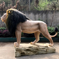 Modèle de lion animatronique réaliste fabriqué pour la vente, robot animal grandeur nature pour exposition au musée naturel