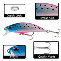Leurre vibrant coulant pour eau douce, type minnow, 55cm 5g, pour lancer longue distance, pour achigan et perche