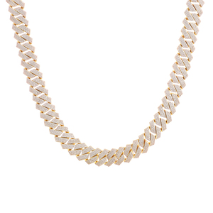 Collar de Cadena Cubana Miami NUOYA, Chapado en Oro, 18mm 22mm, Latón con 4 Filas de Zirconia 5A, Estilo Iced Out, Brillante - Product Image 6