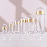 Flacon cylindrique en plastique transparent de 35 ml pour médicaments, avec couvercle doré et estampage doré, emballage pour pilules