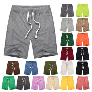 Summer Men's Casual Shorts Cotton Circle Cloth Five Quarter Lose Mid-Waist with Elastic Waist Solid Pattern Wholesale