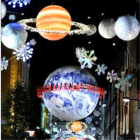 Ballon gonflable lune et planète pour la décoration d'événements de festivals de musique en plein air, avec certification CE et ventilateur intégré