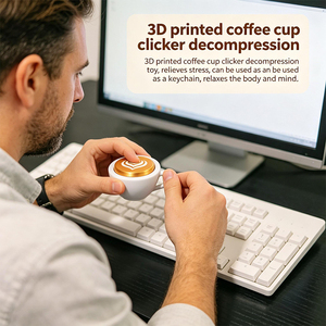Jouets anti-stress en forme de tasse à café, jouets sensoriels imprimés en 3D, porte-clés anti-stress, jouets anti-stress pour soulager le stress, l'autisme, l'hyperactivité - Product Image 6