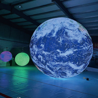 Globe terrestre publicitaire gonflable en PVC TianYi Tech, ballon géant lumineux à LED, décoration imperméable, alimentation par prise secteur, garantie 1 an