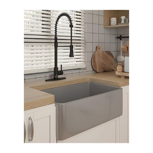 Éviers utilitaires Matt Basln 30 ''pouces CUPC évier de fond à bol unique grille ferme évier de cuisine en céramique avec plateau - Product Image 1