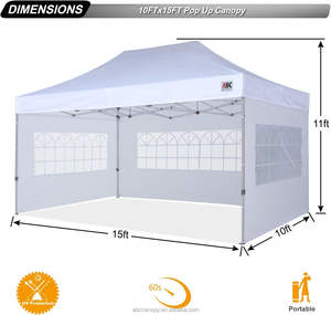 Tente instantanée de qualité supérieure 10x15FT avec fenêtre de style église élégante pour événements en plein air, blanche - Product Image 2