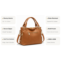 Sacs à bandoulière en PVC pour femme avec fermeture éclair, résistants à l'eau, avec sangle chaîne – Portables et grande capacité, couleur unie