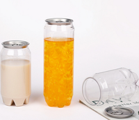 Boîtes à boisson jetables écologiques transparentes pour animaux de compagnie avec couvercle, logo personnalisé pour jus, thé, café, soda (8oz-24oz)