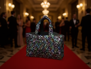 Women's Small <b>Sequin</b> Clutch <b>Bag</b> Rectangular Beaded Wristlet Flap Closure Evening <b>Bag</b> - Product Image 2