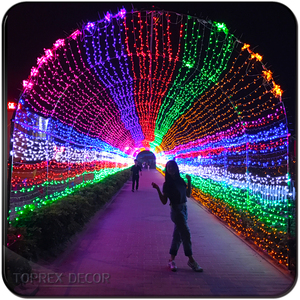 Twinkle vòm thông minh giáng sinh vòng tròn Cổng Tò Vò ngoài trời <span class=keywords><strong>LED</strong></span> đường hầm đèn trang trí cho các sự kiện RGB và trắng phát ra màu sắc IP65 - Product Image 6