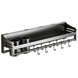 Support mural de rangement de cuisine en acier inoxydable, rectangulaire, facile à nettoyer, porte-couteaux et porte-baguettes pour usage domestique - Product Image 4