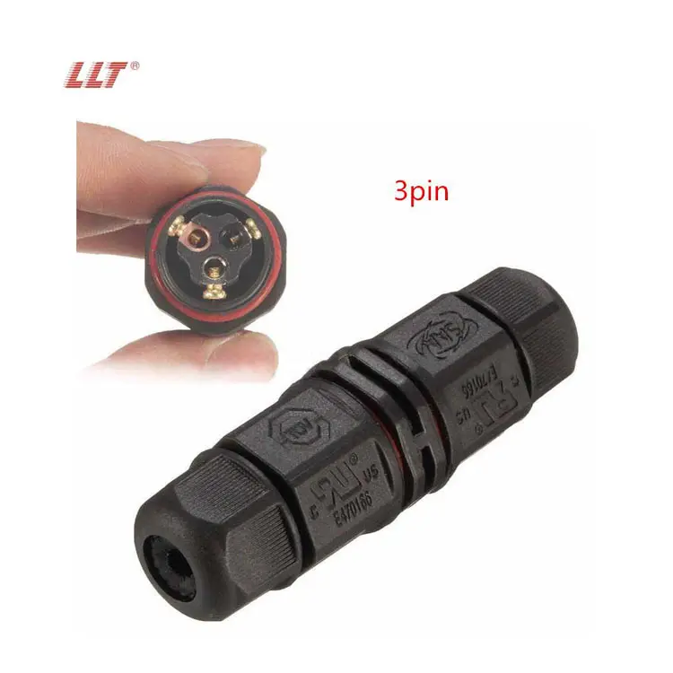 LLT High Quality L20 IP67 IP68 Wholesale Electrical Power Cable IP68 3 Pin Waterproof Connector