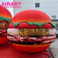 Restaurant extérieur publicité ornements gonflable grand Burger, gonflable simuler Burger ballon à vendre