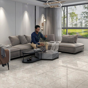 Azulejos de Porcelana Brillante Dinova Marrón de 600x600 mm, Efecto Mármol Marrón, Colección de Pisos Pulidos para Interiores - Product Image 3