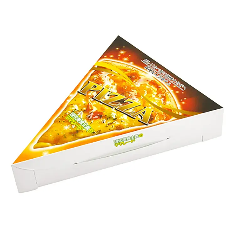 Yüksek kaliteli özel baskılı ambalaj Mini üçgen tek dilim Pizza kağit kutu