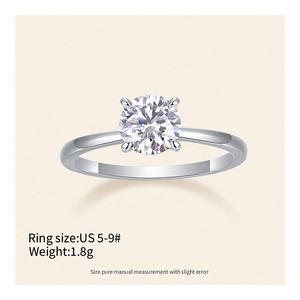 Moissanite Verlovingsring Voor Vrouwen-18K Wit Verguld Solitaire Ring Elegante Belofte Ring - Product Image 3