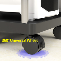 Soporte Móvil para CPU de 6 Ruedas con Almacenamiento Multicapa, Carro Rodante para Torre de Computadora con Estantes para Router, Refrigerios y Auriculares