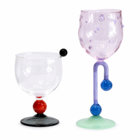 Handgemaakte sculpturale gekleurde kralen met gebogen steel, textuur, uniek decor, bruiloft, feest, cadeau, bar, huis, kunst, glazen bekers