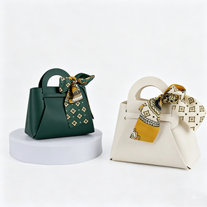 Eco‑friendly Foldable PU Leather Handheld <b>Gift</b> Boxes Wholesale Four Size Options Silk Bow Decoration Portable Paper <b>Box</b> Style - Product Image 2