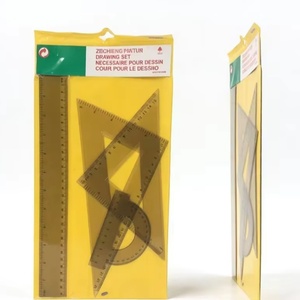 Juego de 4 Reglas de Plástico Transparentes para Dibujo, Escuela, Oficina, Herramienta de Medición, Material Escolar Promocional - Product Image 1