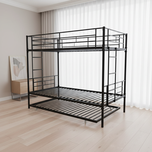 Lit superposé moderne en métal avec lit gigogne <span class=keywords><strong>pour</strong></span> dortoir, idéal <span class=keywords><strong>pour</strong></span> les écoles, les hôtels, les appartements - Mobilier commercial - Product Image 4