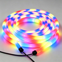 Tube LED RGBW DMX 360 degrés en silicone, programmable, noir, néon, étanche IP67 pour discothèque, rave, festival de musique