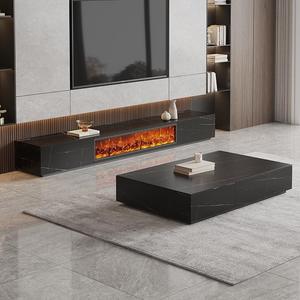 <span class=keywords><strong>Meuble</strong></span> <span class=keywords><strong>TV</strong></span> moderne italien avec cheminée électrique LED, flamme simulée, construction en <span class=keywords><strong>bois</strong></span> massif, idéal pour appartement, <span class=keywords><strong>meuble</strong></span> de sol - Product Image 1