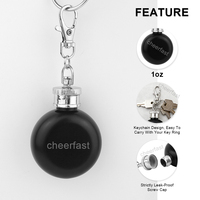 Nouveauté : Mini flacon de 1 oz avec porte-clés, multifonction, petit flacon de poche noir, bouteille à vin étanche avec porte-clés pour femmes